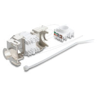 Delock Keystone Modul RJ45 Buchse zu LSA Cat.6A 45° gewinkelte Buchse geschirmt 180° Kabelführung werkzeugfrei Metall