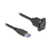 Delock D-Typ USB 5 Gbps Kabel Typ-A Stecker zu Typ-A Buchse schwarz 20 cm