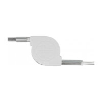 Delock USB Typ-A 3 in 1 Aufrollladekabel für Lightning™ / Micro USB / USB Type-C™ weiß