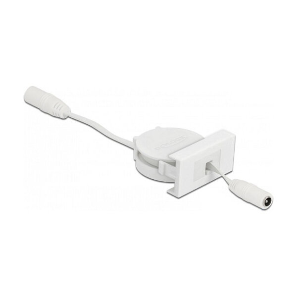 Delock Easy 45 Modul Power Ausrollkabel DC 5,5 x 2,1 mm Buchse / Buchse weiß