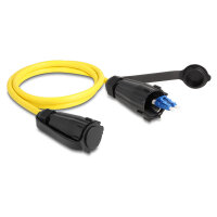 Delock LWL Kabel LC Duplex zu LC Duplex mit Verschlusskappe Singlemode IP68 staub- und wasserdicht 1 m