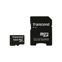CARD 4GB Transcend Premium MicroSDHC 45MB/s +Adapter