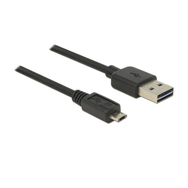 Delock Kabel EASY-USB 2.0 Typ-A Stecker > EASY-USB 2.0 Typ Micro-B Stecker 3 m schwarz