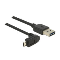 Delock Kabel EASY-USB 2.0 Typ-A Stecker > EASY-USB 2.0 Typ Micro-B Stecker gewinkelt oben / unten 2 m schwarz