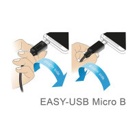 Delock Kabel EASY-USB 2.0 Typ-A Stecker > EASY-USB 2.0 Typ Micro-B Stecker gewinkelt oben / unten 2 m schwarz