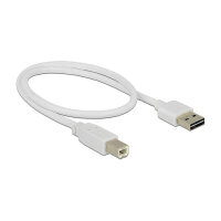 Delock Kabel EASY-USB 2.0 Typ-A Stecker > USB 2.0 Typ-B Stecker 0,5 m weiß