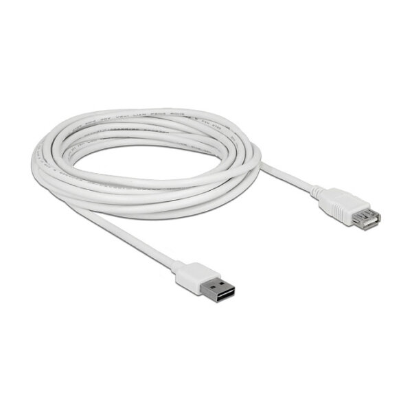 Delock Verlängerungskabel EASY-USB 2.0 Typ-A Stecker > USB 2.0 Typ-A Buchse weiß 5 m