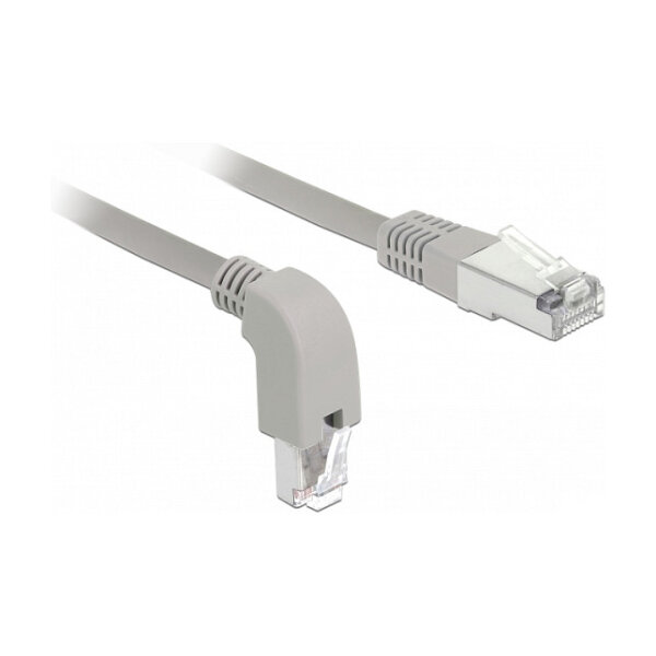 Delock Netzwerkkabel RJ45 Cat.6A S/FTP unten gewinkelt / gerade 1 m