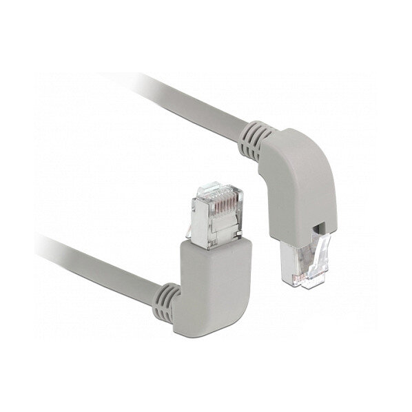 Delock Netzwerkkabel RJ45 Cat.6A S/FTP oben / unten gewinkelt 0,5 m