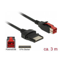 Delock PoweredUSB Kabel Stecker 24 V > 8 Pin Stecker 3 m für POS Drucker und Terminals