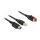 Delock PoweredUSB Kabel Stecker 24 V > USB Typ-B Stecker + Hosiden Mini-DIN 3 Pin Stecker 1 m für POS Drucker und Terminals