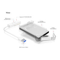 ICY BOX IB-AC703-U3 USB-A 3.0 Adapter für 2.5" SATA HDD/SSD mit Kunststoffhülle