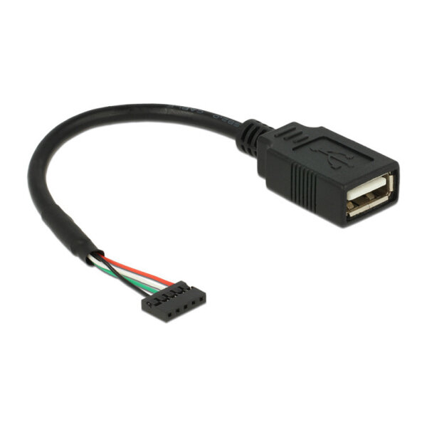 Delock Kabel USB 2.0 Pfostenbuchse 2,00 mm 5 Pin > USB 2.0 Typ-A Buchse 15 cm