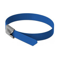 Delock Edelstahlkabelbinder L 400 x B 7,9 mm blau 10 Stück