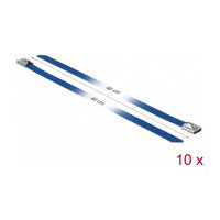 Delock Edelstahlkabelbinder L 400 x B 7,9 mm blau 10 Stück