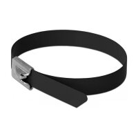 Delock Edelstahlkabelbinder L 300 x B 7,9 mm schwarz 10...