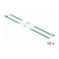 Delock Edelstahlkabelbinder L 300 x B 4,6 mm grün 10...