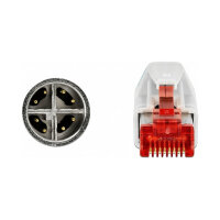 Delock Netzwerkkabel M12 X-kodiert 8 Pin zu RJ45 Stecker PVC 1 m