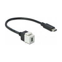Delock Keystone Modul USB 5 Gbps Type-C™ Buchse zu USB Type-C™ Stecker mit Kabel 25 cm