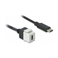 Delock Keystone Modul USB 5 Gbps Type-C™ Buchse zu USB Type-C™ Stecker mit Kabel 25 cm