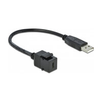 Delock Keystone Modul USB 2.0 C Buchse > USB 2.0 A Stecker mit Kabel