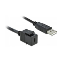 Delock Keystone Modul USB 2.0 C Buchse > USB 2.0 A Stecker mit Kabel