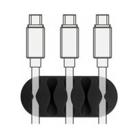 Delock Kabelhalter mit 5 Durchführungen selbstklebend Set 6 Stück schwarz / weiß