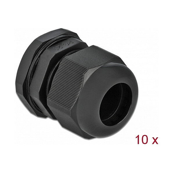 Delock Kabelverschraubung PG21 10 Stück schwarz