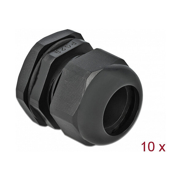 Delock Kabelverschraubung PG29 10 Stück schwarz