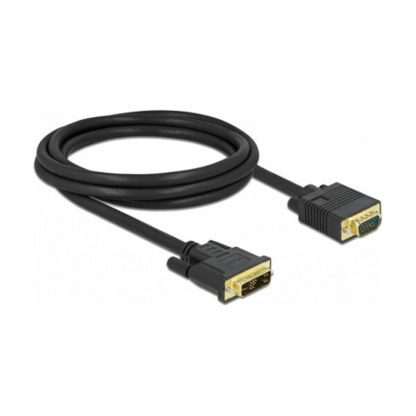 Delock Kabel DVI 12+5 Stecker zu VGA Stecker 2 m