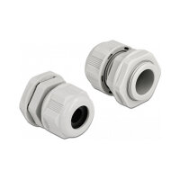 Delock Kabelverschraubung PG16 für Rundkabel grau 2 Stück
