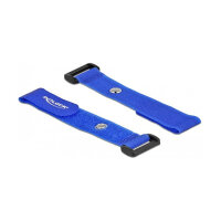 Delock Klett-Kabelbinder mit Schlaufe und Befestigungsöse L 190 x B 25 mm blau 5 Stück