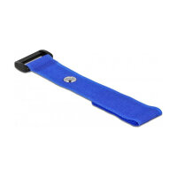 Delock Klett-Kabelbinder mit Schlaufe und Befestigungsöse L 190 x B 25 mm blau 5 Stück