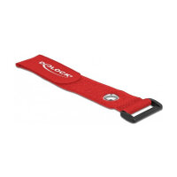 Delock Klett-Kabelbinder mit Schlaufe und Befestigungsöse L 280 x B 38 mm rot 3 Stück