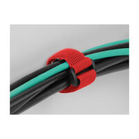 Delock Klett-Kabelbinder mit Schlaufe und Befestigungsöse L 280 x B 38 mm rot 3 Stück