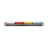 Delock 19? Keystone Patchpanel 24 Port mit Kabelbefestigungsschiene, Beschriftungsfeld und Staubschutz 1 HE schwarz