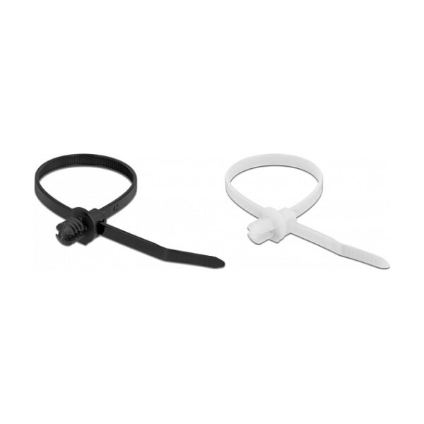 Delock Kabelbinder mit Lamellenfuß L 200 x B 4,8 mm 100 Stück
