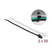 Delock Kabelbinder mit Lamellenfuß L 200 x B 4,8 mm 100 Stück