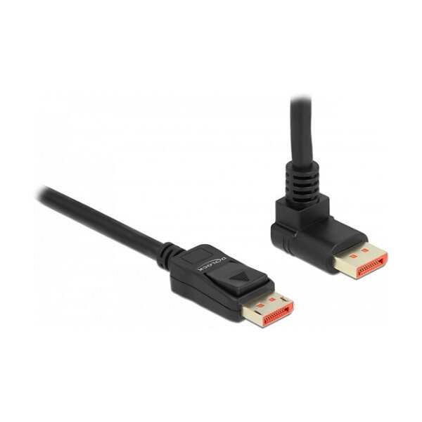 Delock DisplayPort Kabel Stecker gerade zu Stecker 90° oben gewinkelt 8K 60 Hz 3 m