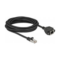 Delock Netzwerk Verlängerungskabel S/FTP RJ45 Stecker zu RJ45 Buchse Cat.6A 5 m schwarz