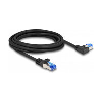 Delock RJ45 Netzwerkkabel Cat.6A S/FTP gerade / links gewinkelt 3 m schwarz