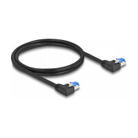 Delock RJ45 Netzwerkkabel Cat.6A S/FTP links gewinkelt 3 m schwarz