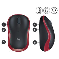 Logitech M185 Wireless red