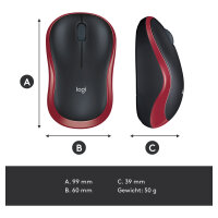 Logitech M185 Wireless red