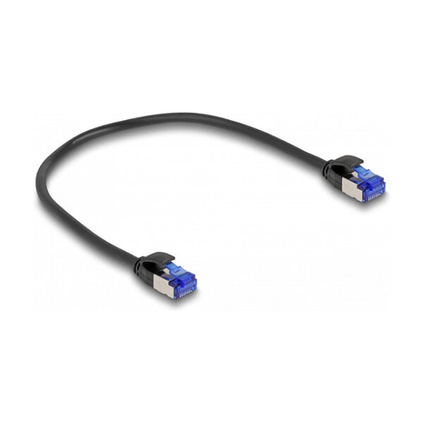 Delock RJ45 Netzwerkkabel Cat.6A S/FTP Slim 0,25 m schwarz