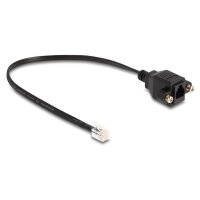 Delock Kabel RJ10 Stecker zu RJ10 Buchse zum Einbau 30 cm schwarz