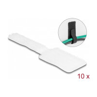 Delock Mini Klett-Kabelhalter L 90 mm x B 24 mm selbstklebend 10 Stück weiß