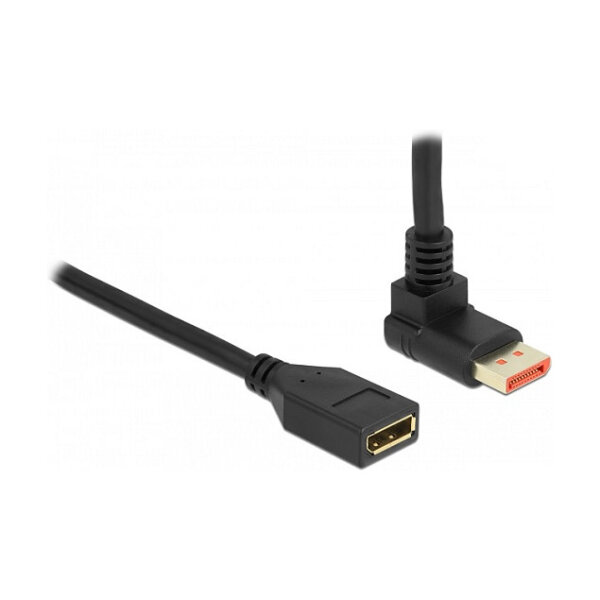 Delock DisplayPort Verlängerungskabel Stecker 90° oben gewinkelt zu Buchse 8K 60 Hz 3 m