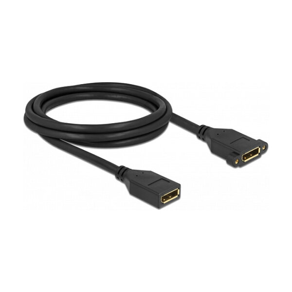 Delock DisplayPort 1.2 Kabel Buchse zu Buchse zum Einbau 4K 60 Hz 2 m