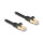 Delock RJ45 Netzwerkkabel mit Geflechtmantel Cat.6A S/FTP Stecker zu Stecker 0,25 m schwarz